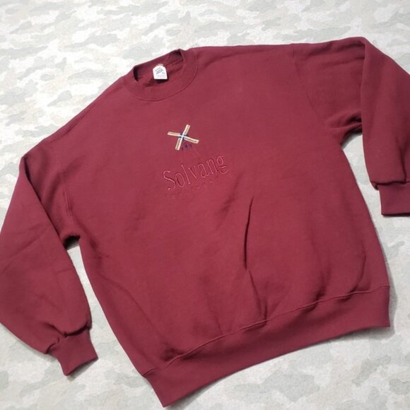 Vintage Destination Sweatshirt Mens XL Red Pullover Long Sleeve Made In USA - Picture 2 of 9